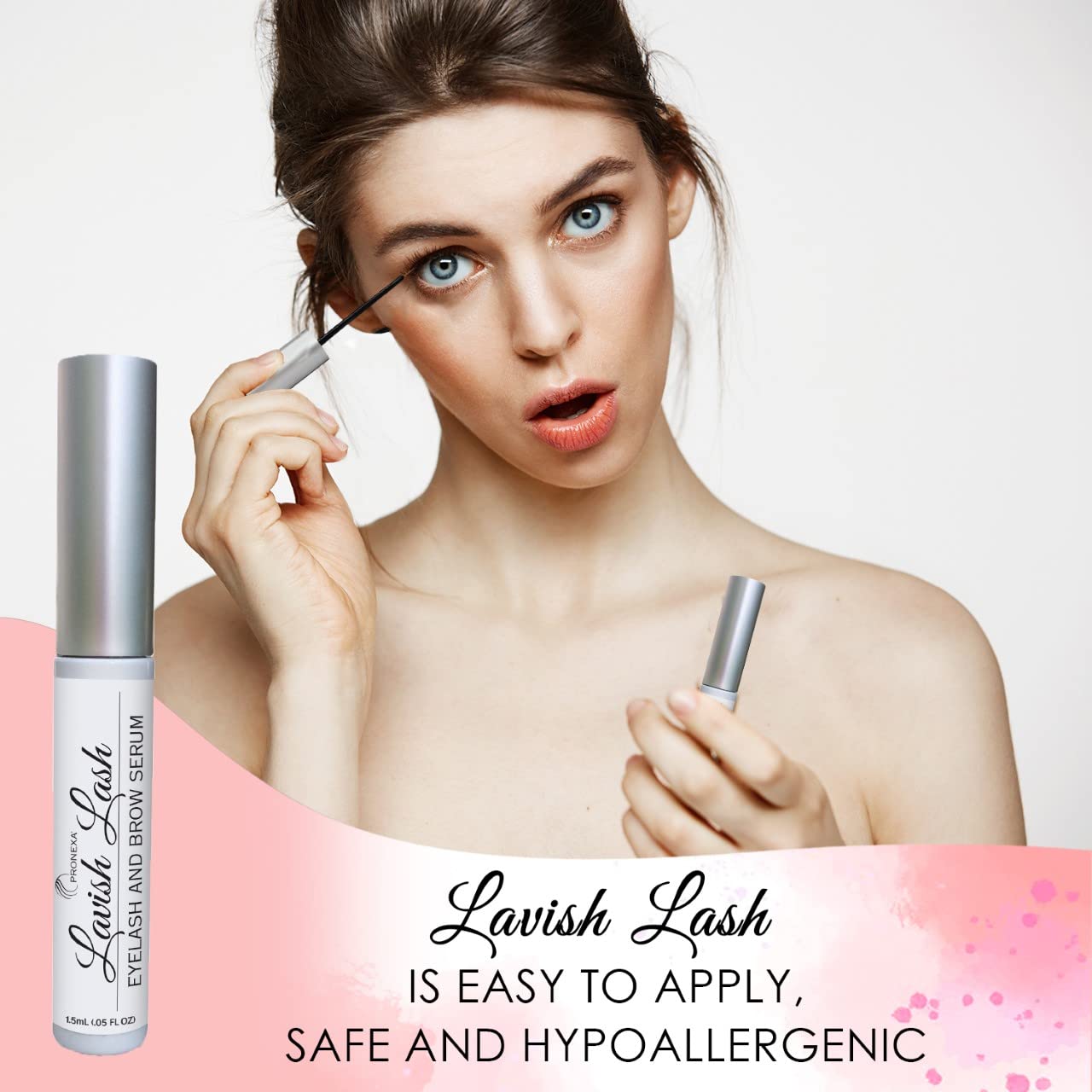 Pronexa Lavish Lash dermatologist-certified formula for sensitive eyes.