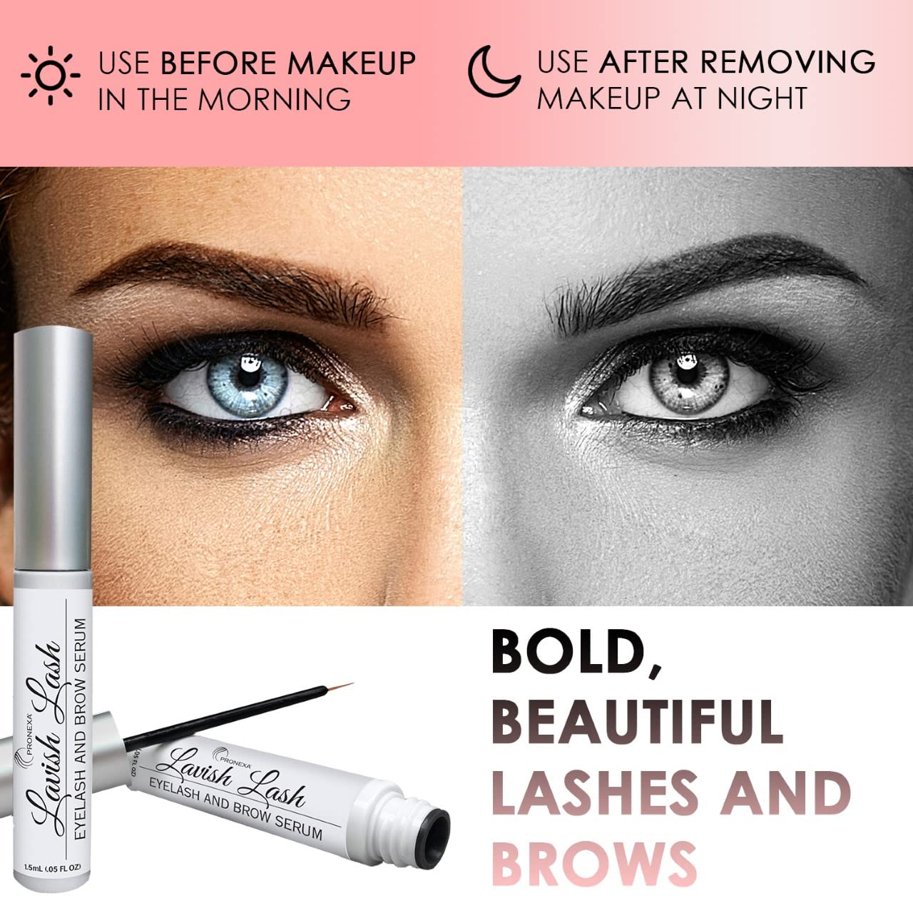 Pronexa Lavish Lash peptide blend concept emphasizing nourishing nutrients.