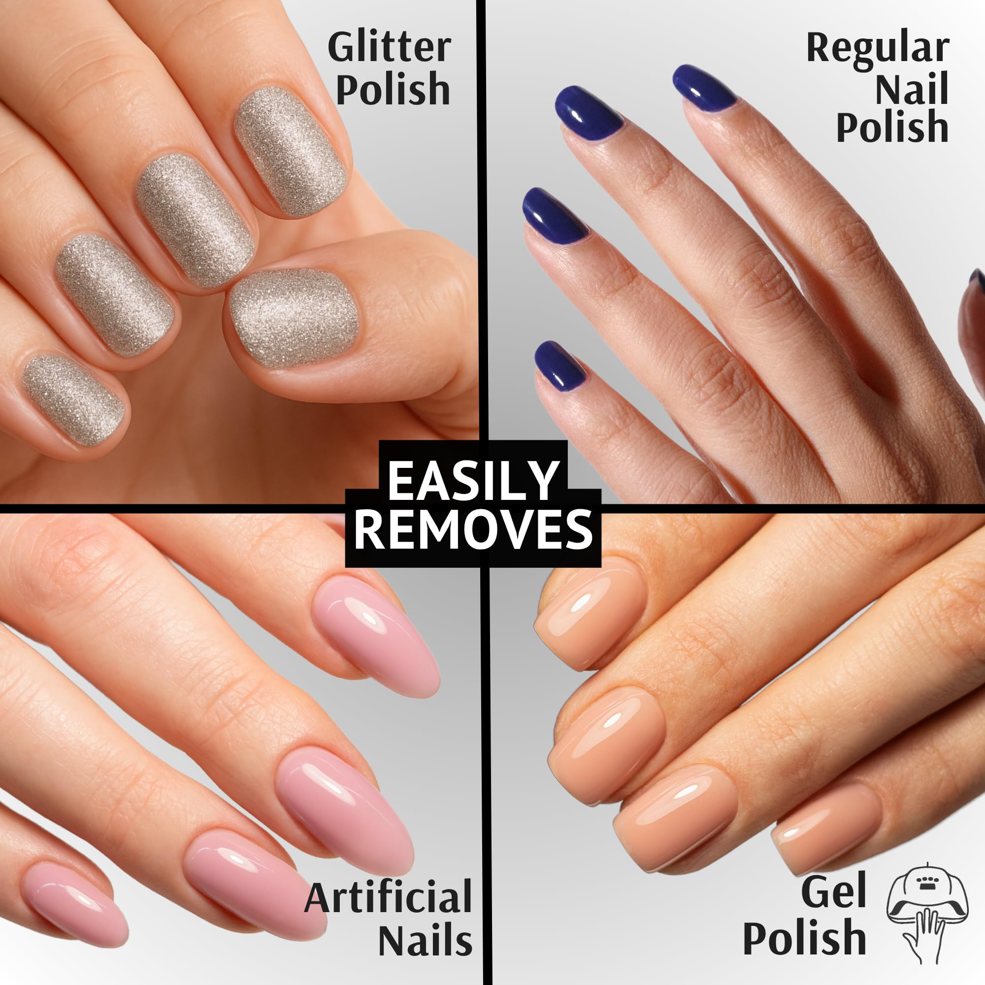 Pronto acetona 100% para quitar esmalte, gel y adhesivos.