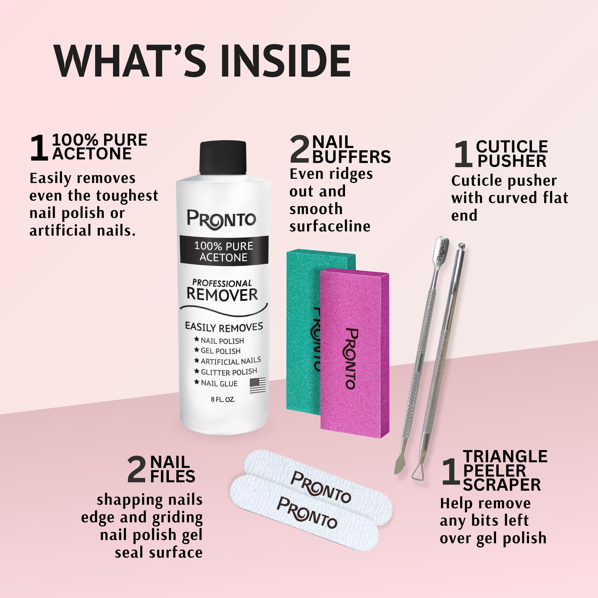 Kit de manicura Pronto con accesorios para uso profesional en casa