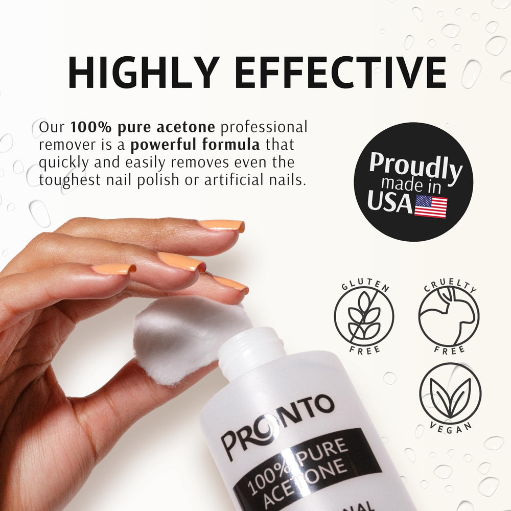 Pronto, eliminación de esmalte acrílico con acetona de alta pureza.