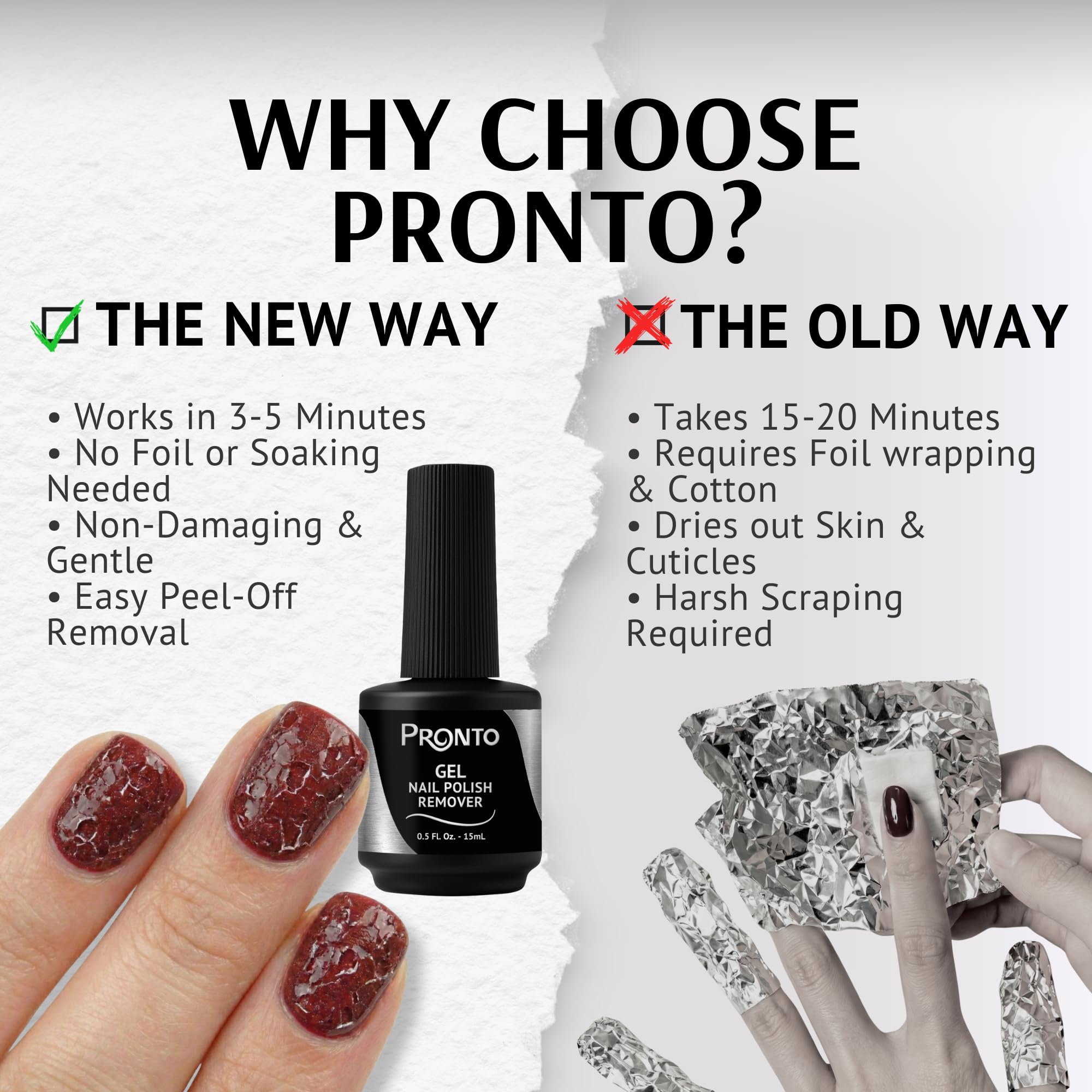 Pronto on-the-go nail care usage in a compact bottle