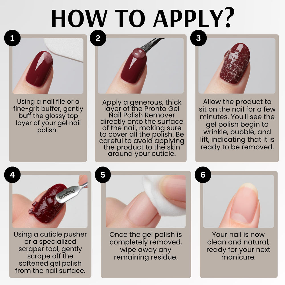 Pronto Peel-Off action demonstrates easy polish lift from nails