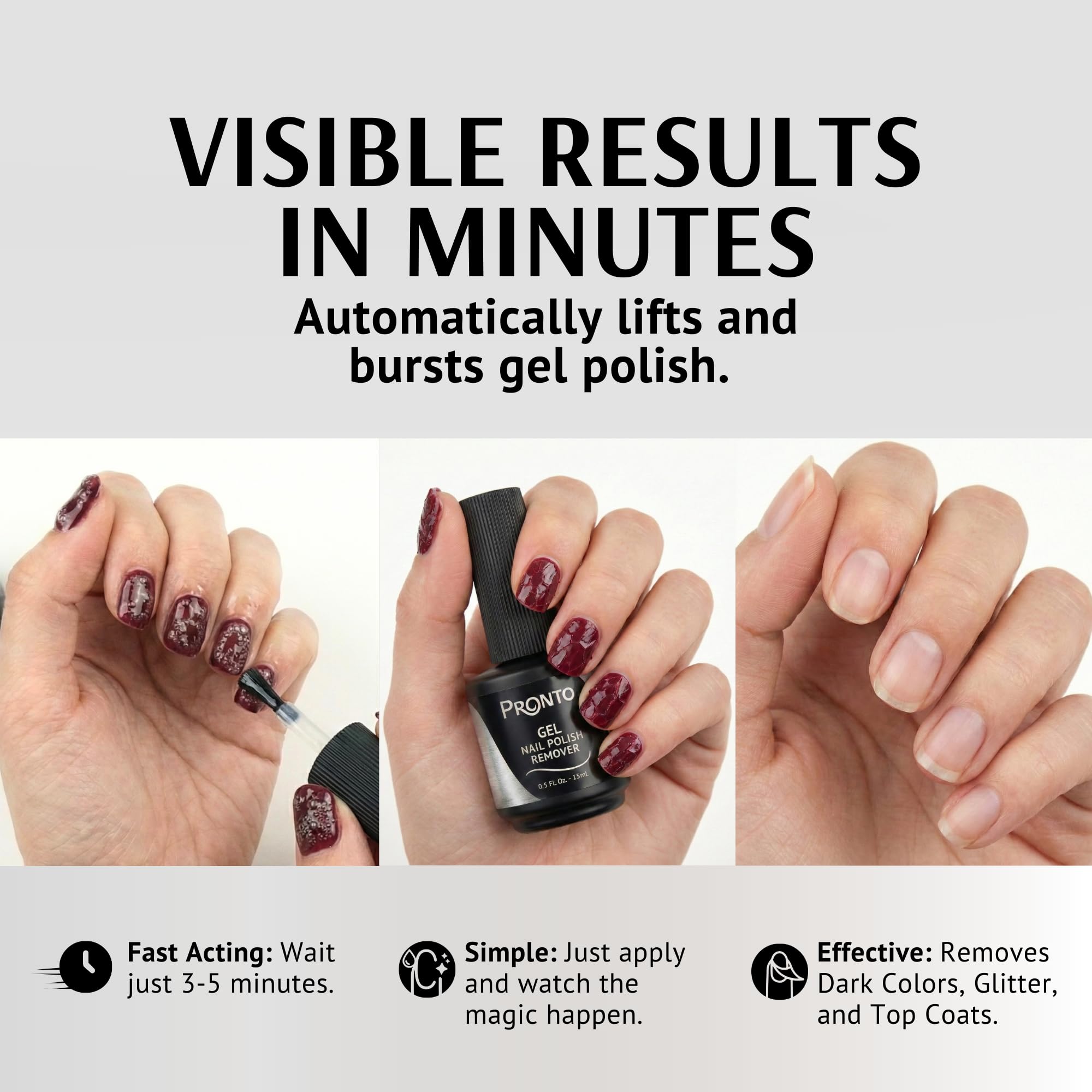 Pronto salon-quality results at home after polish removal