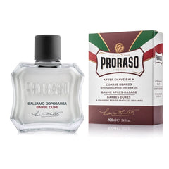 Proraso after shave balm sandalwood bottle provides post-shave hydration.