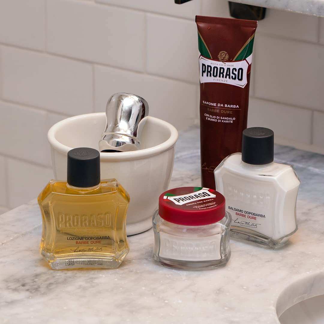 Proraso aftershave menthol cooling sensation highlights refreshing post-shave feel