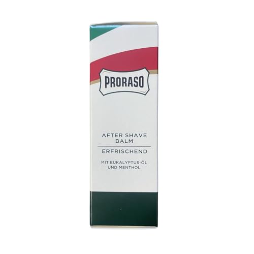 Proraso barbershop-scene display evokes grooming confidence and daily care.