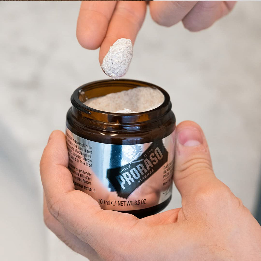 Proraso pasta exfoliante 100 g, uso diario para rostro y barba.