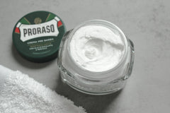 Proraso pre-shave cream with eucalyptus menthol refreshes and wakes skin.