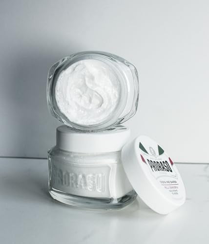 Close-up of Proraso cream texture ready to lather