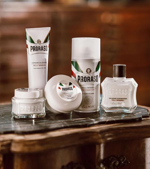 Proraso Shave Soap packaging reflects Italian barber heritage.