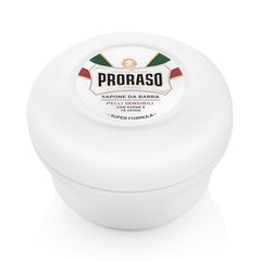 Proraso Shave Soap lather lifts hairs for a smooth, close shave.