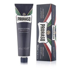 Proraso shaving cream aloe vera tube highlights hydrating formula for dry skin.