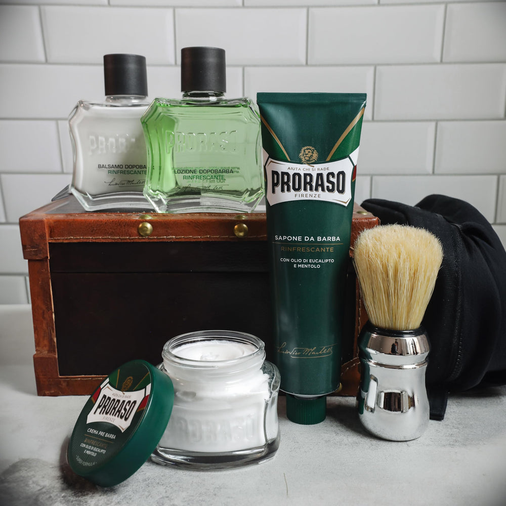 Proraso Shaving Cream travel tube ready for on-the-go grooming.