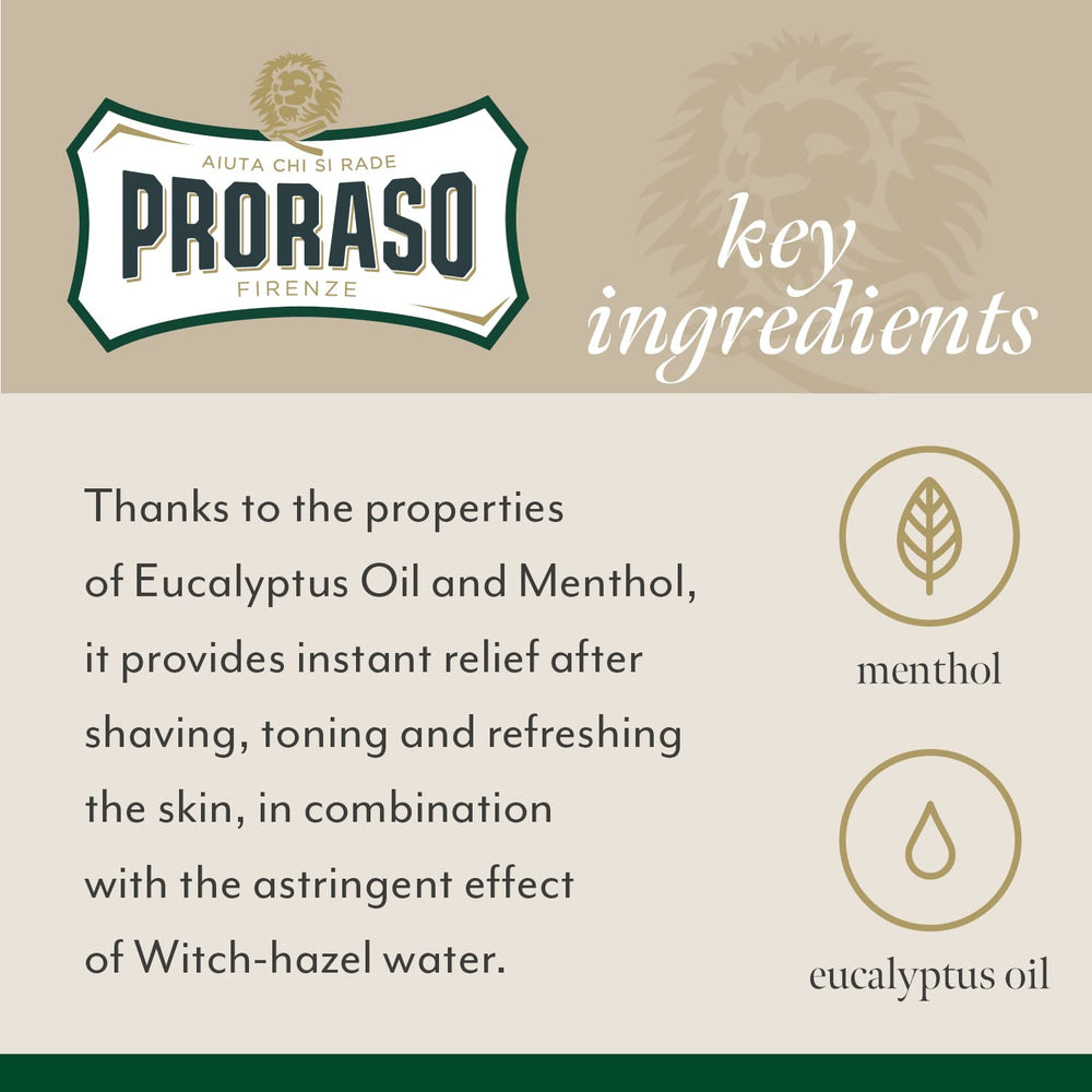 Proraso lotion texture appears lightweight and non-greasy for quick absorption.