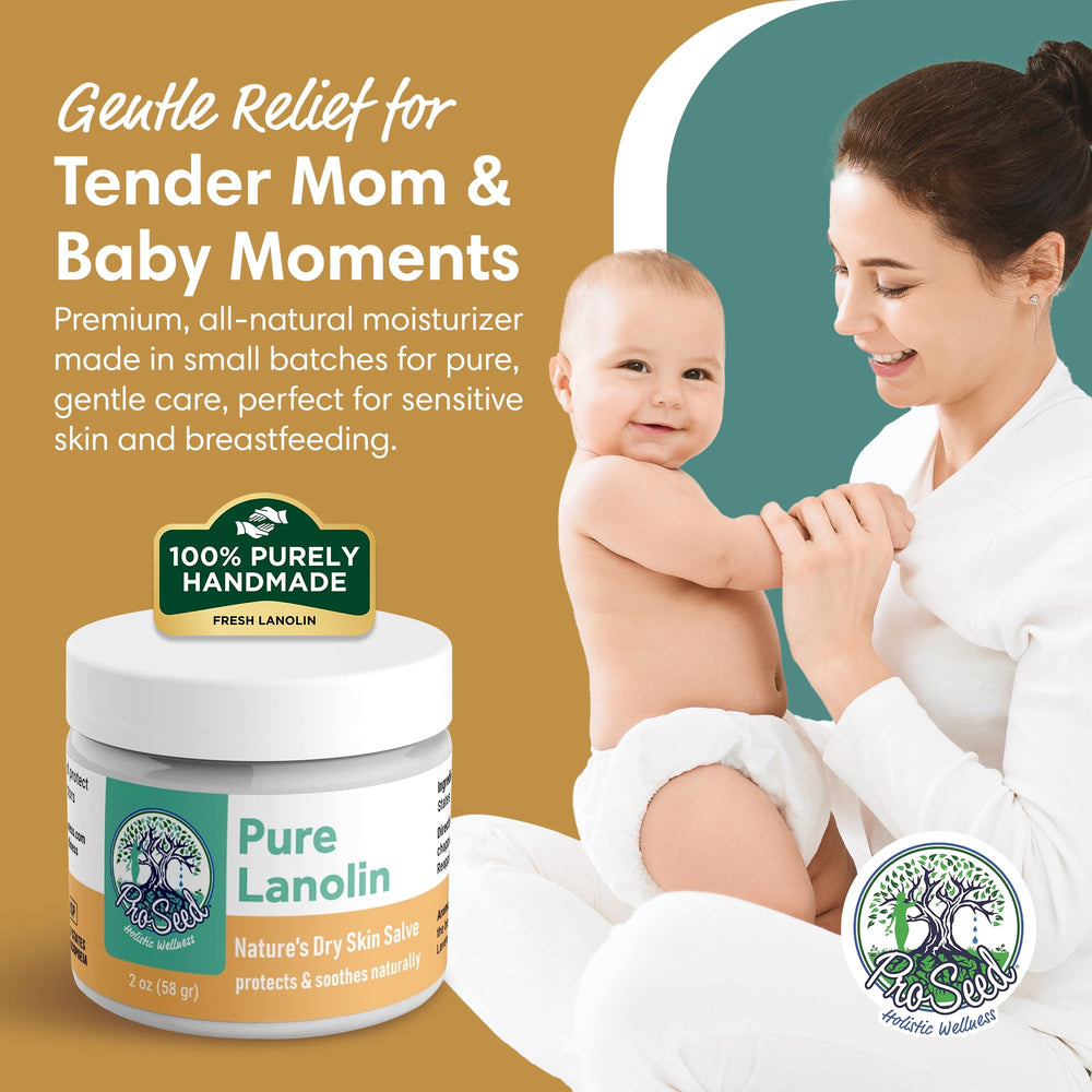 ProSeed Lanolin Balm on hands; intense moisture for rough skin.