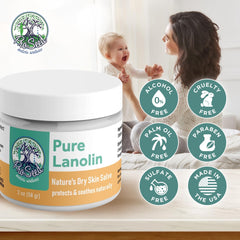 ProSeed Lanolin Balm for breastfeeding; gentle nipple care.