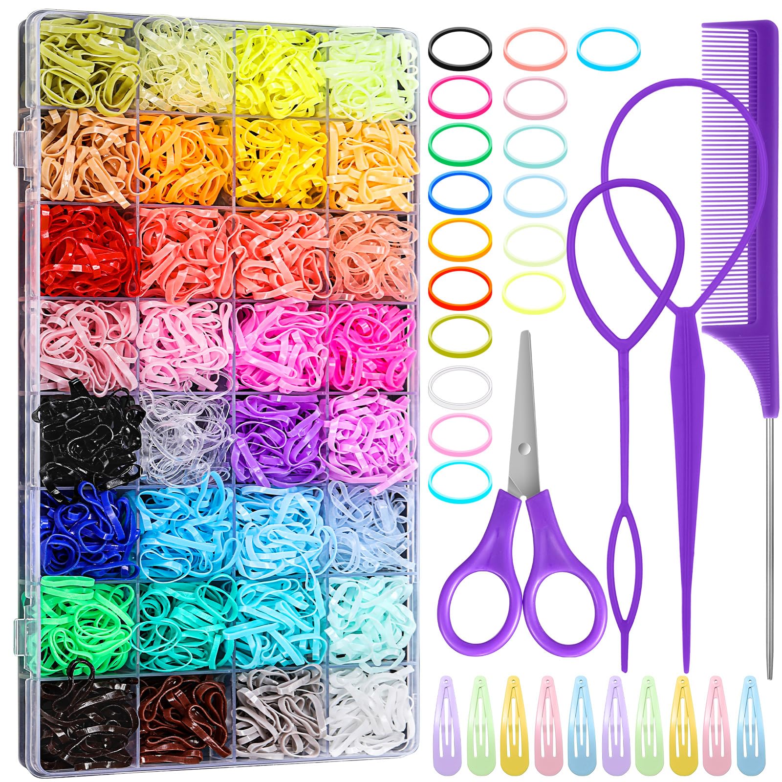 Prosuites 32-colored elastic ties for versatile daily hairstyles