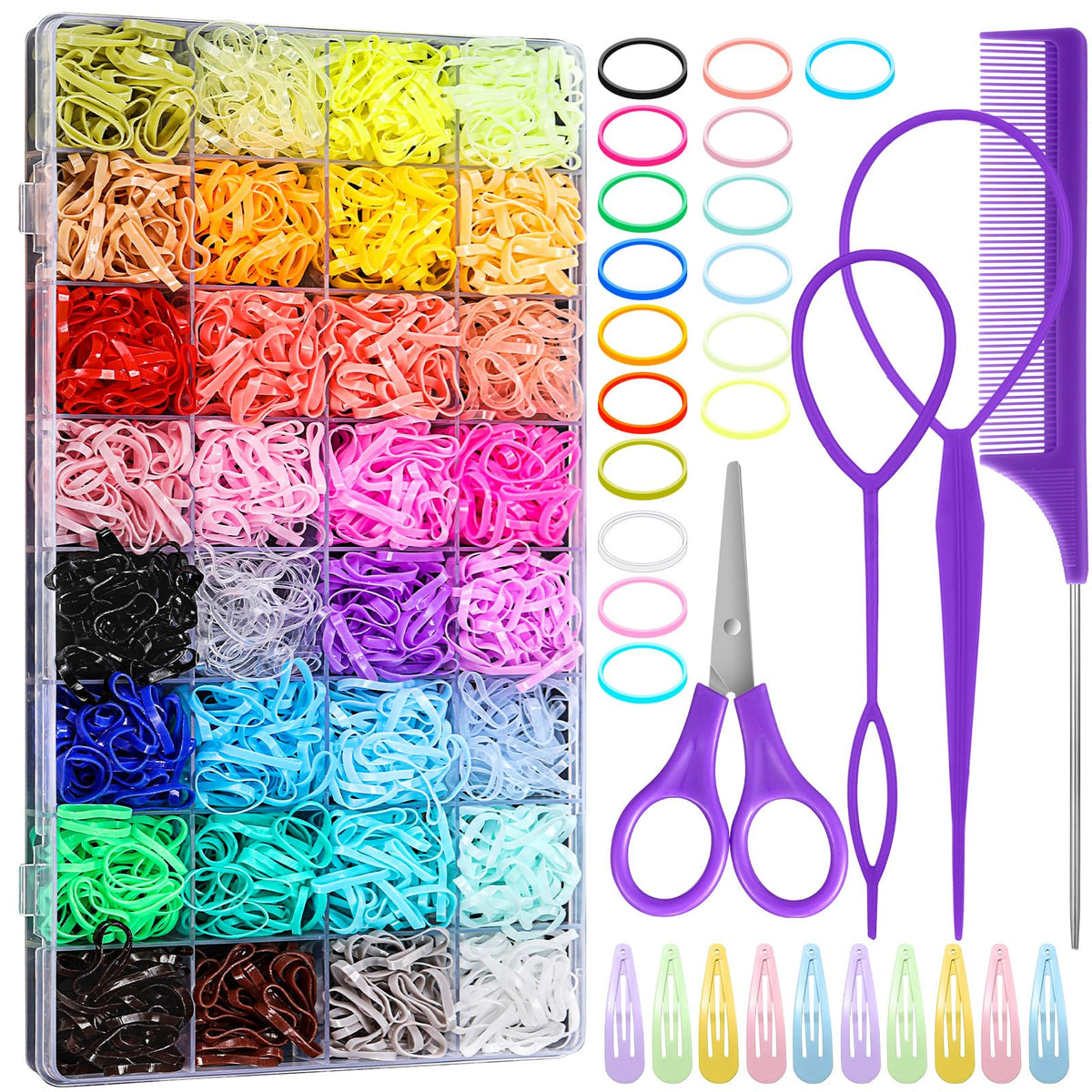 Prosuites 32-colored elastic ties for versatile daily hairstyles