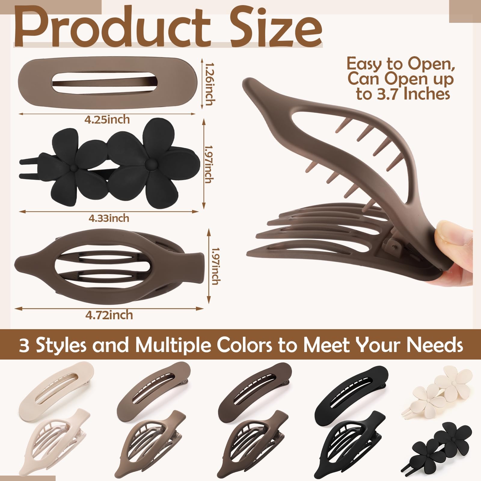Prosuites concord flat hair clip close-up showing grip and smooth surface