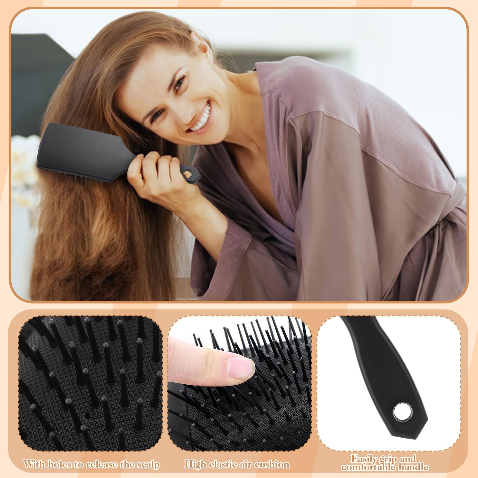 ProSuites Detangler Brush close-up showing snag-free design for styling