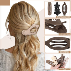 Prosuites flat claw clip demonstrating non-slip design on straight hair