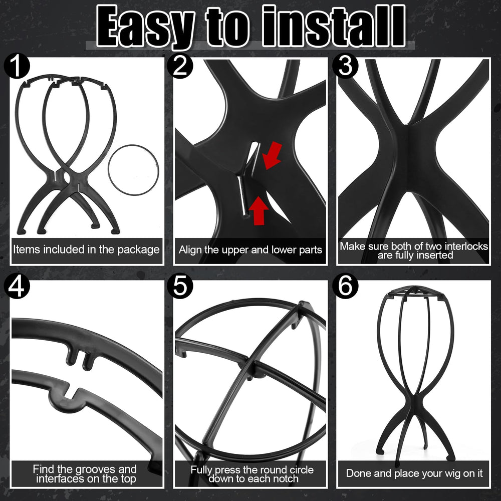 ProSuites wig stand with assembly instructions for quick setup