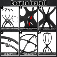 ProSuites wig stand with assembly instructions for quick setup