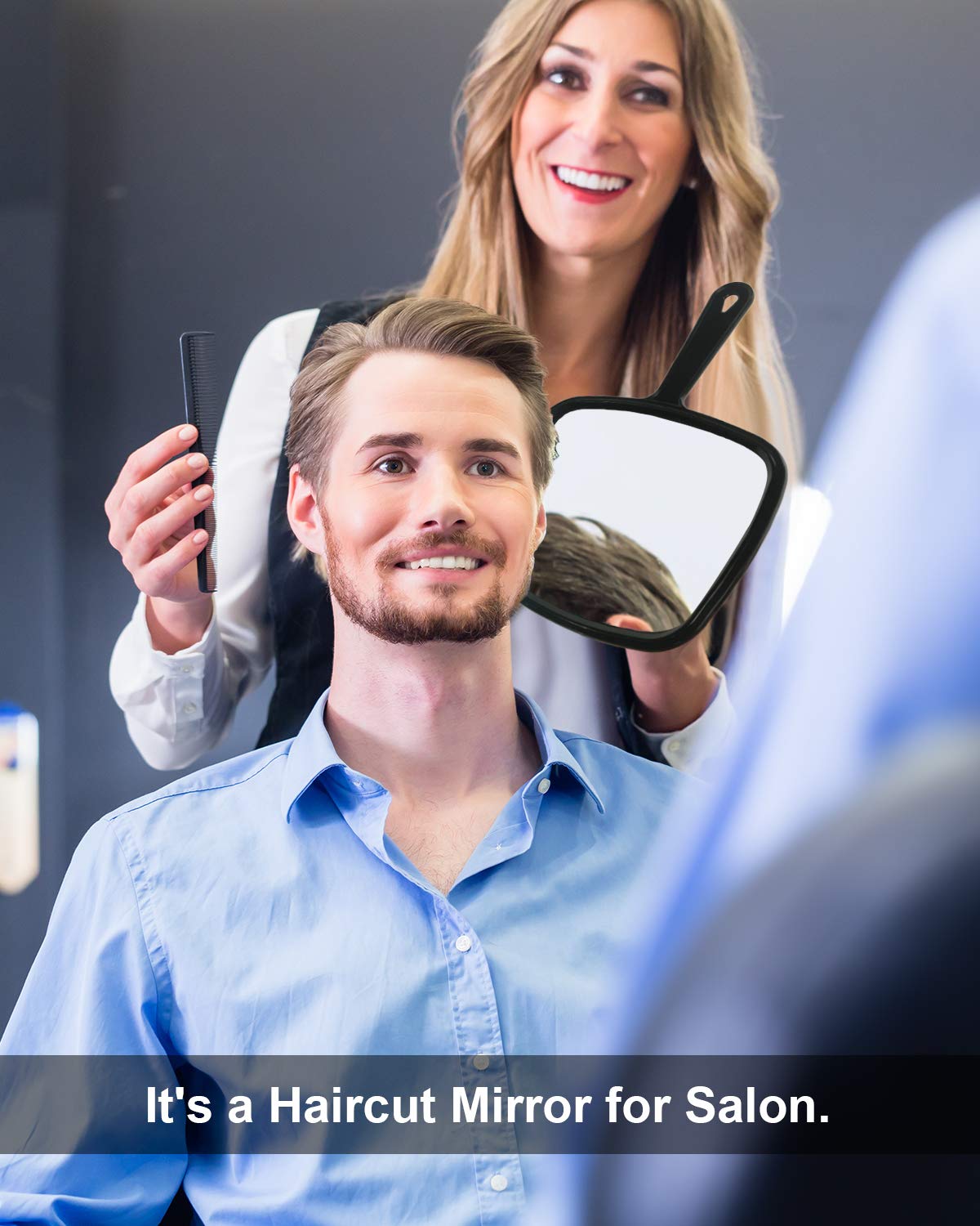 PROTECLE extra-large black grey mirror offers a larger viewing area
