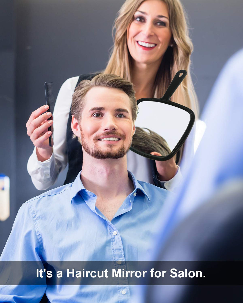 PROTECLE extra-large black grey mirror offers a larger viewing area