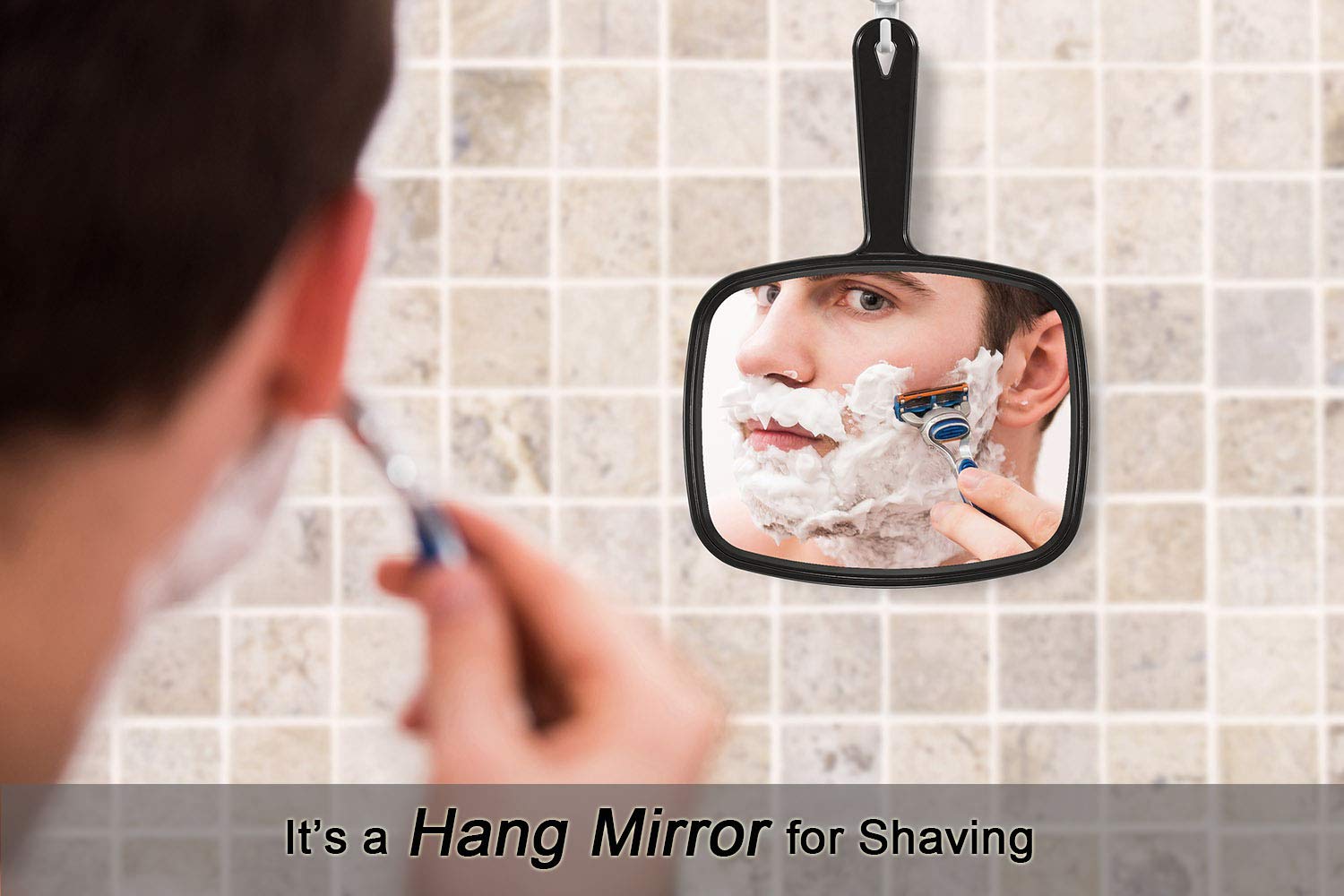 Protecle Hand Mirror has an ergonomic handle for comfortable long use