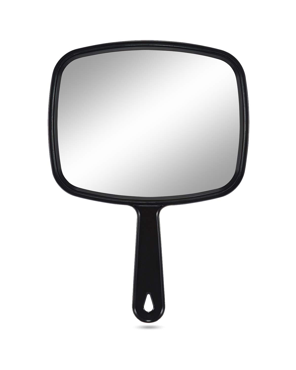 PROTECLE large hand mirror square black provides an undistorted back-of-head view