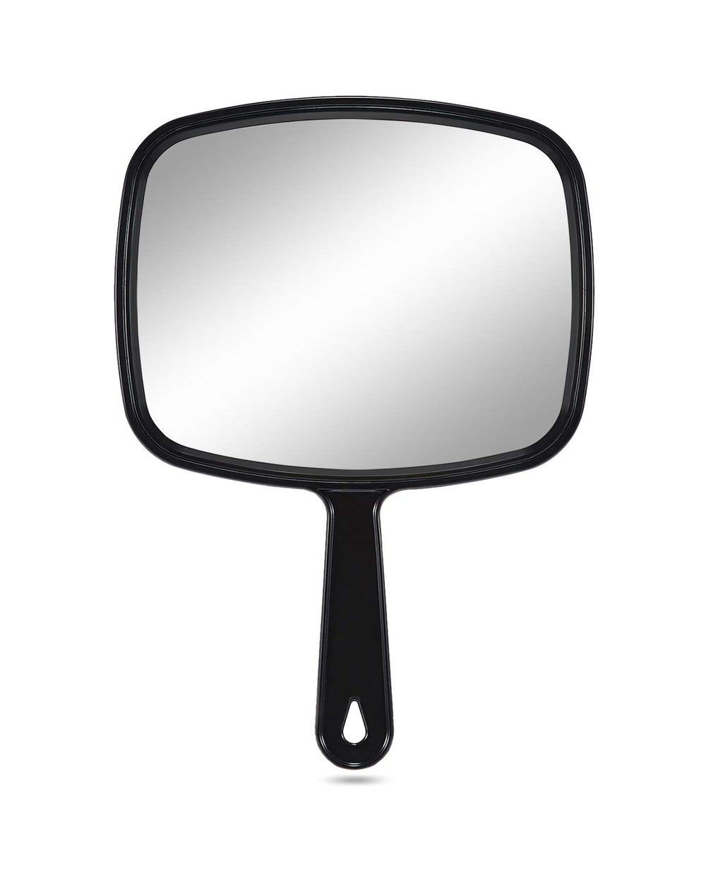 PROTECLE large hand mirror square black provides an undistorted back-of-head view