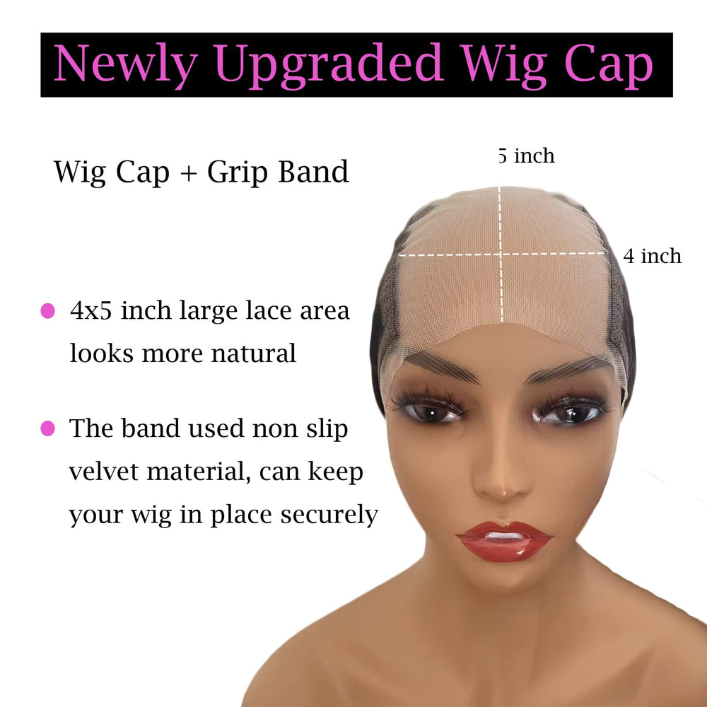 Prudenp adjustable wig cap with Velcro headband keeps wigs in place.