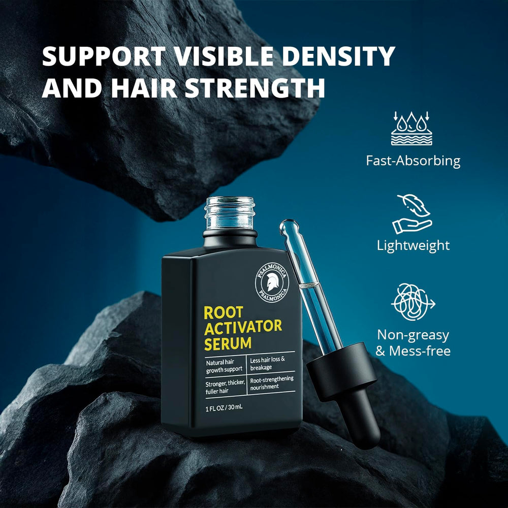 Psalmonica Black sesame oil shine showcases nourishing ingredient for damaged hair.