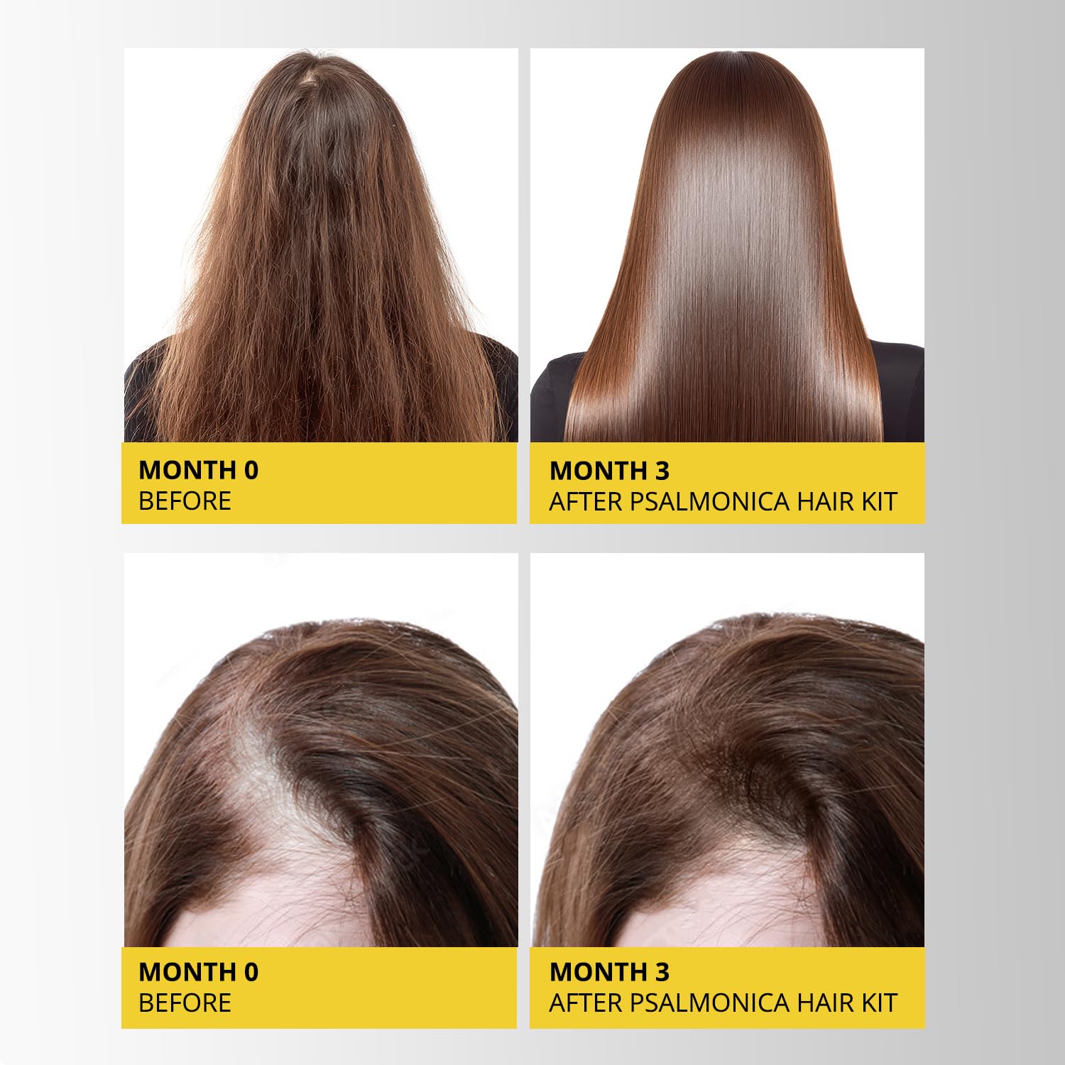 Psalmonica hair growth conditioner tube emphasizing nourishment for stronger strands
