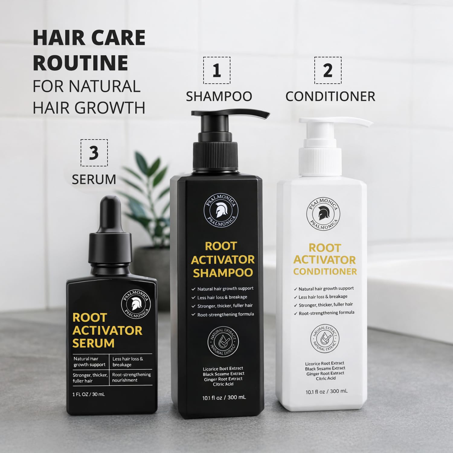 Psalmonica result shot suggesting fuller-looking hair after regular use