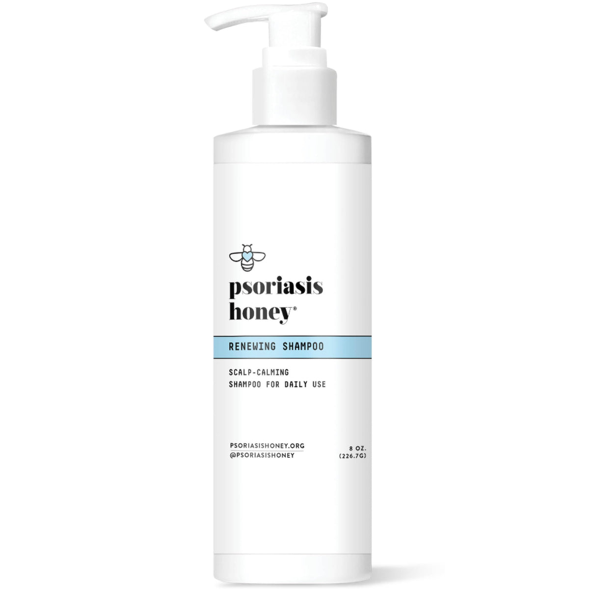 PSORIASIS HONEY Renewing Shampoo bottle with argan oil for dry scalp relief