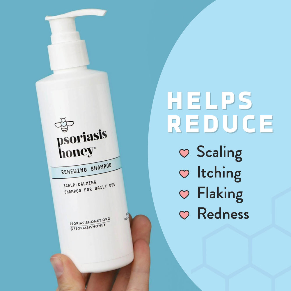 PSORIASIS HONEY Renewing Shampoo ingredients show aloe vera and oat extract