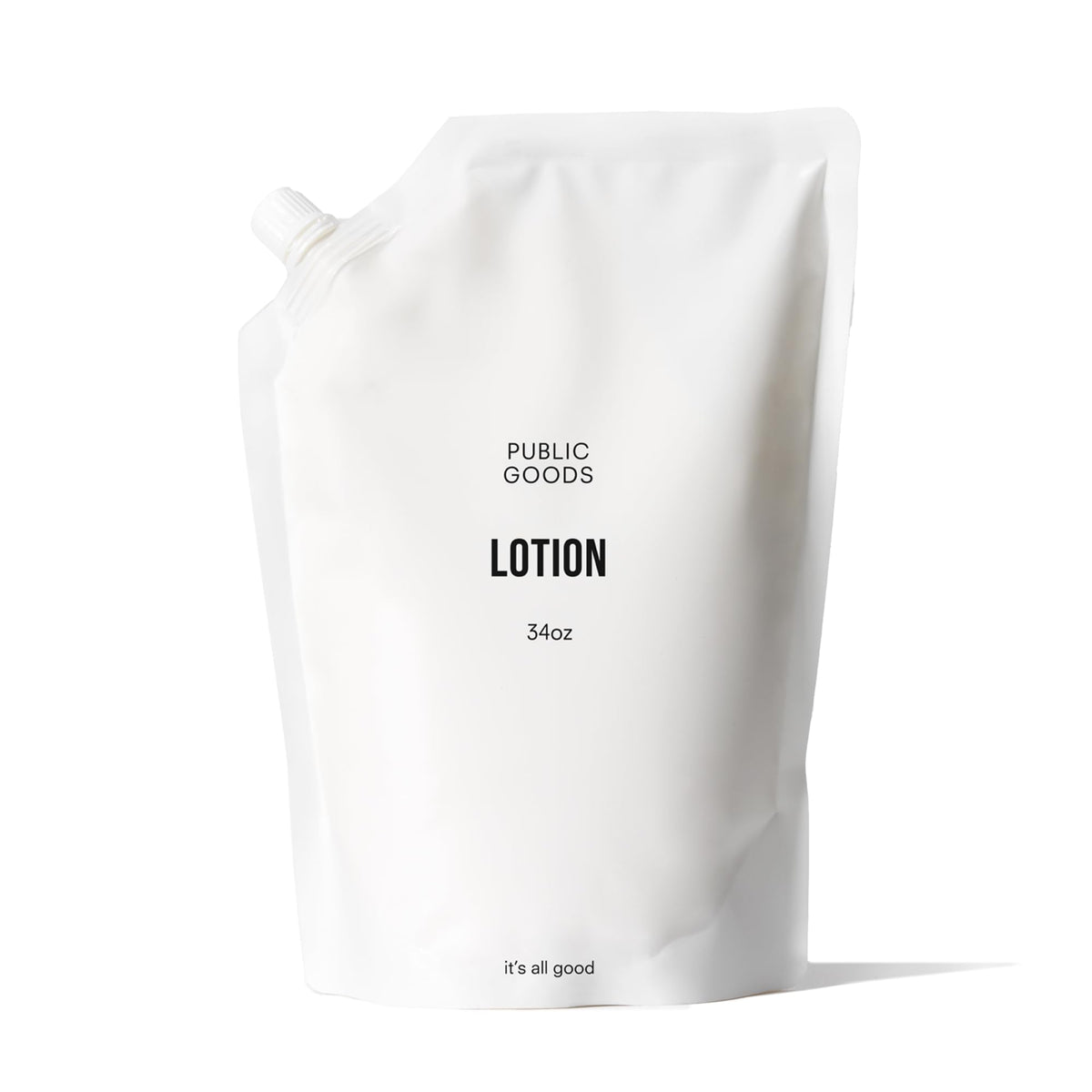 Public Goods Body and Hand Lotion bottle closeup showing premium hydration