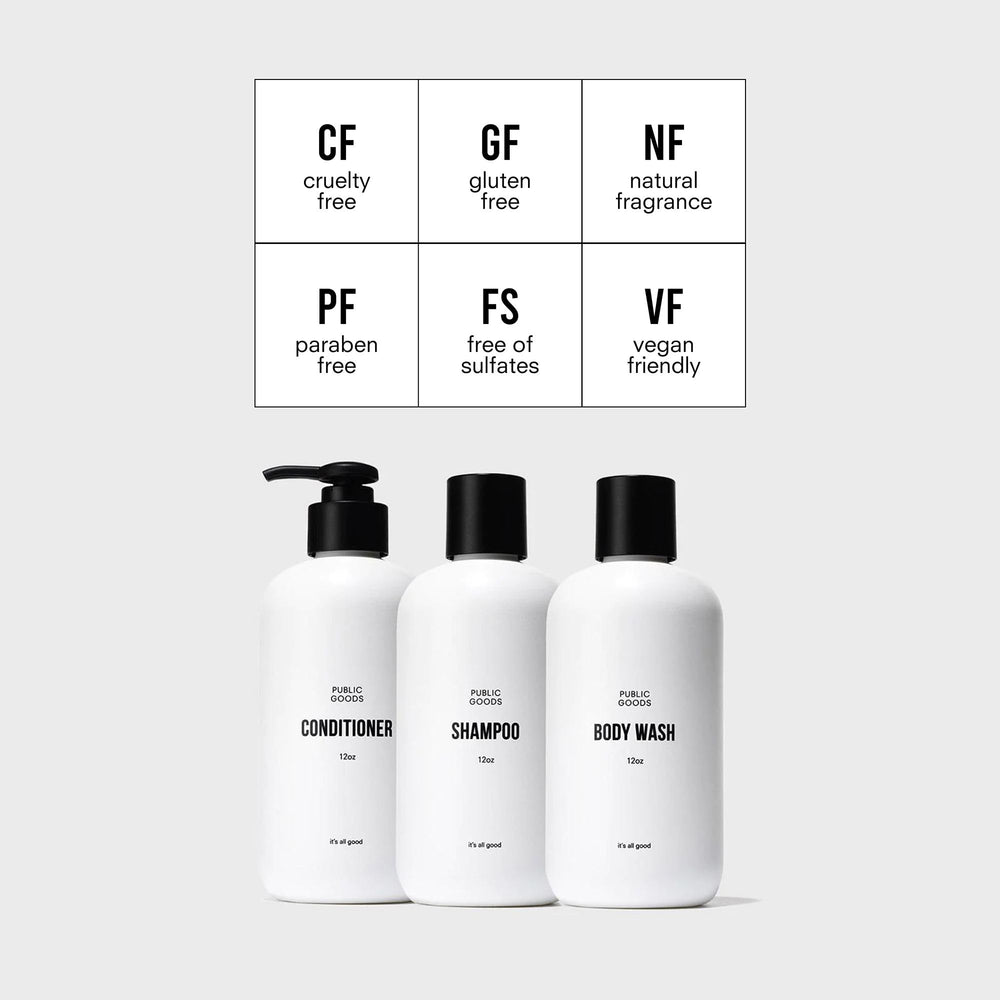 Public Goods conditioner bottle emphasizing deep hydration for smoother hair