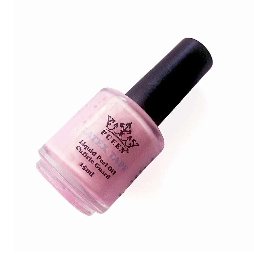 PUEEN aplica la cinta latex rosa para delinear uñas