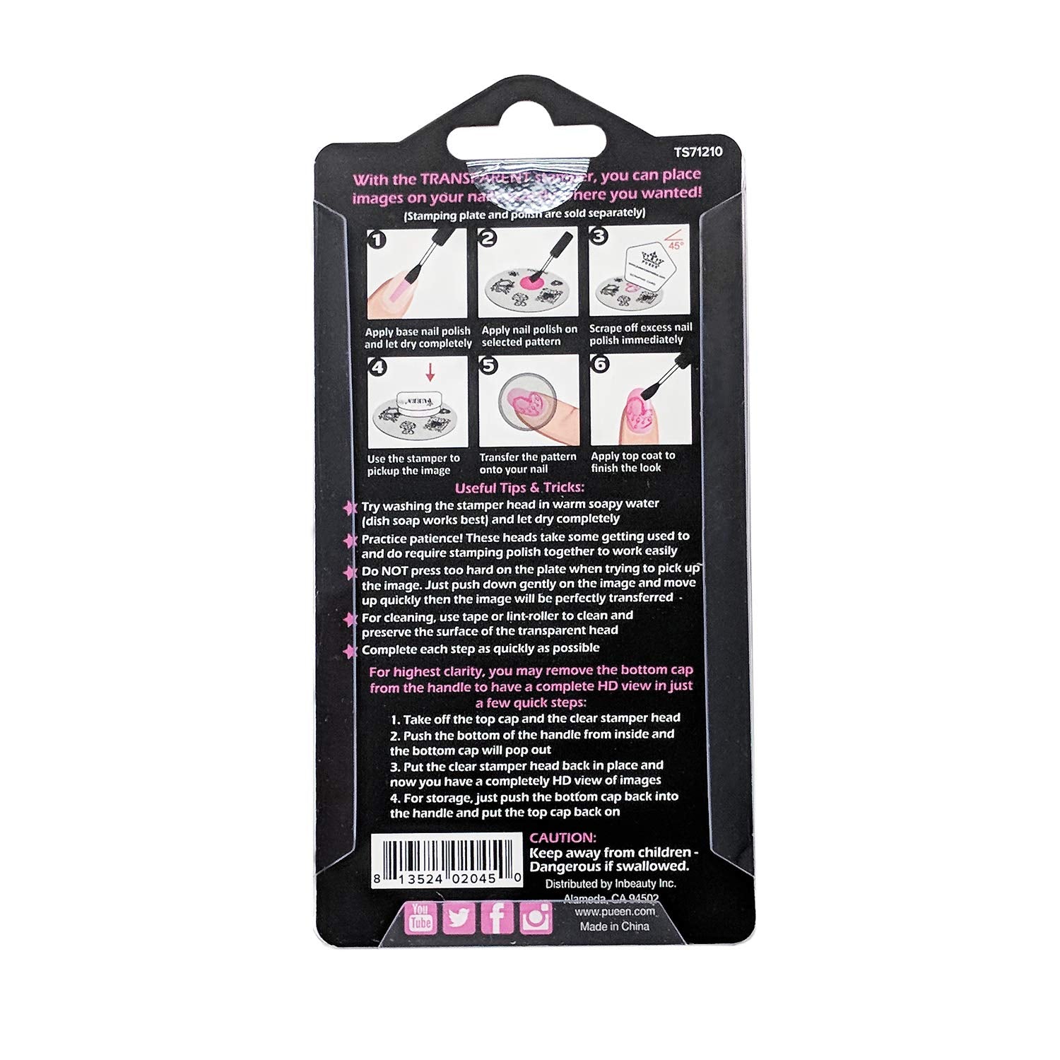 Raspador estampa plano PUEEN para recoger y transferir esmalte con precisión.