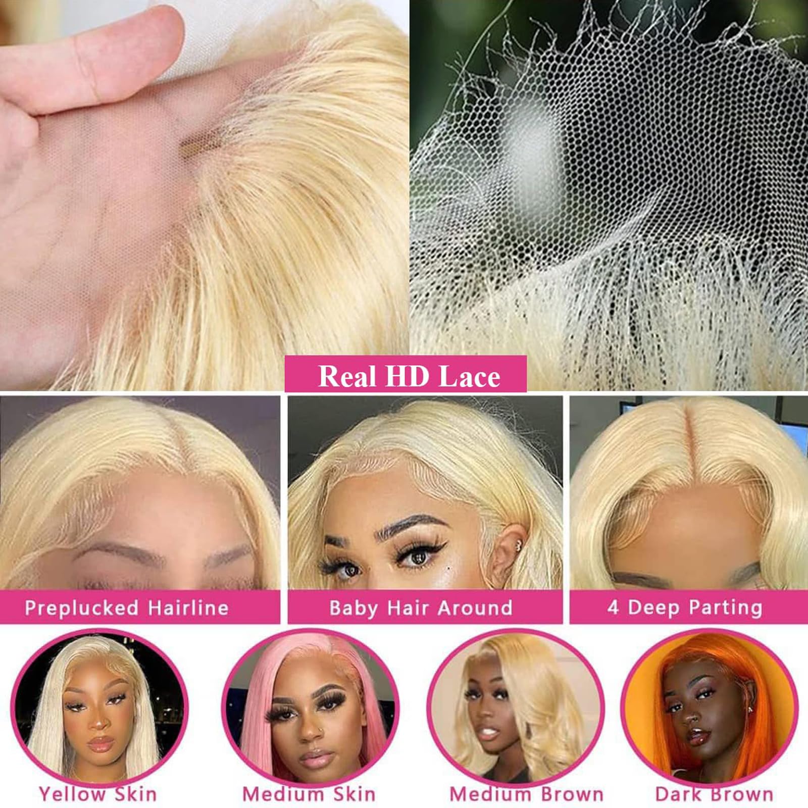 PUHPUH glueless lace wig with baby hairs enables quick, mess-free wear