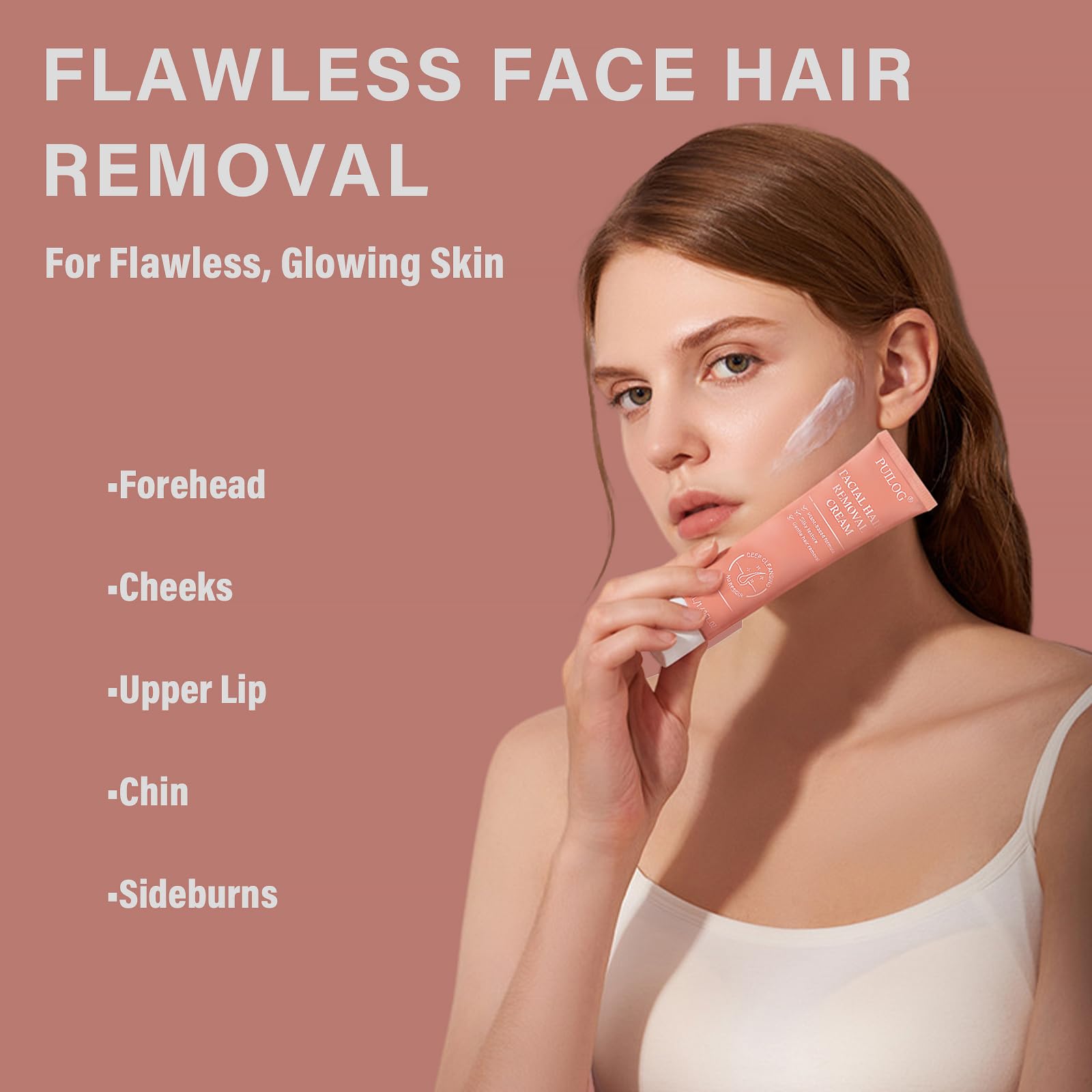 PUILOG beveled tube tip fits facial contours for precise use.