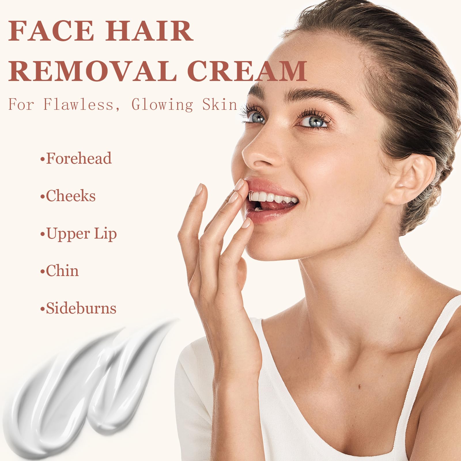 PUILOG chin-area application demonstrates even spread with the angled tube tip.