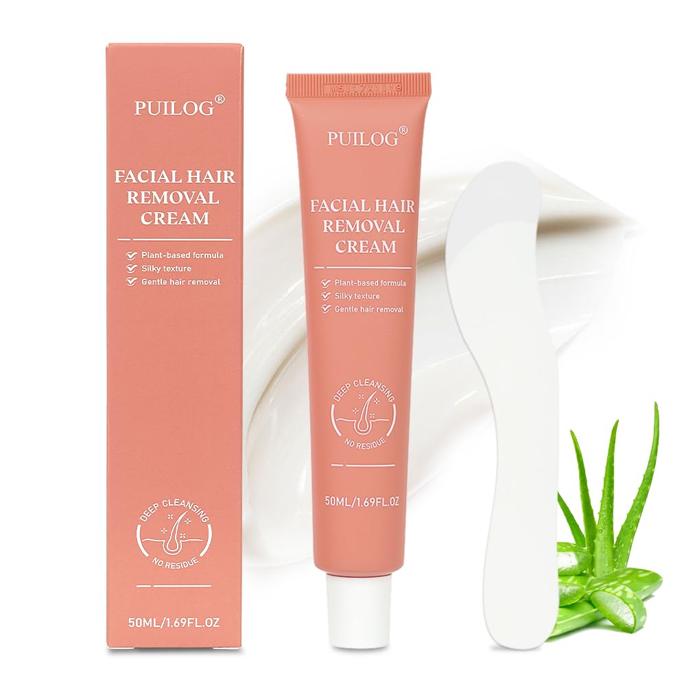 PUILOG facial hair removal cream jar for quick, painless depilation.