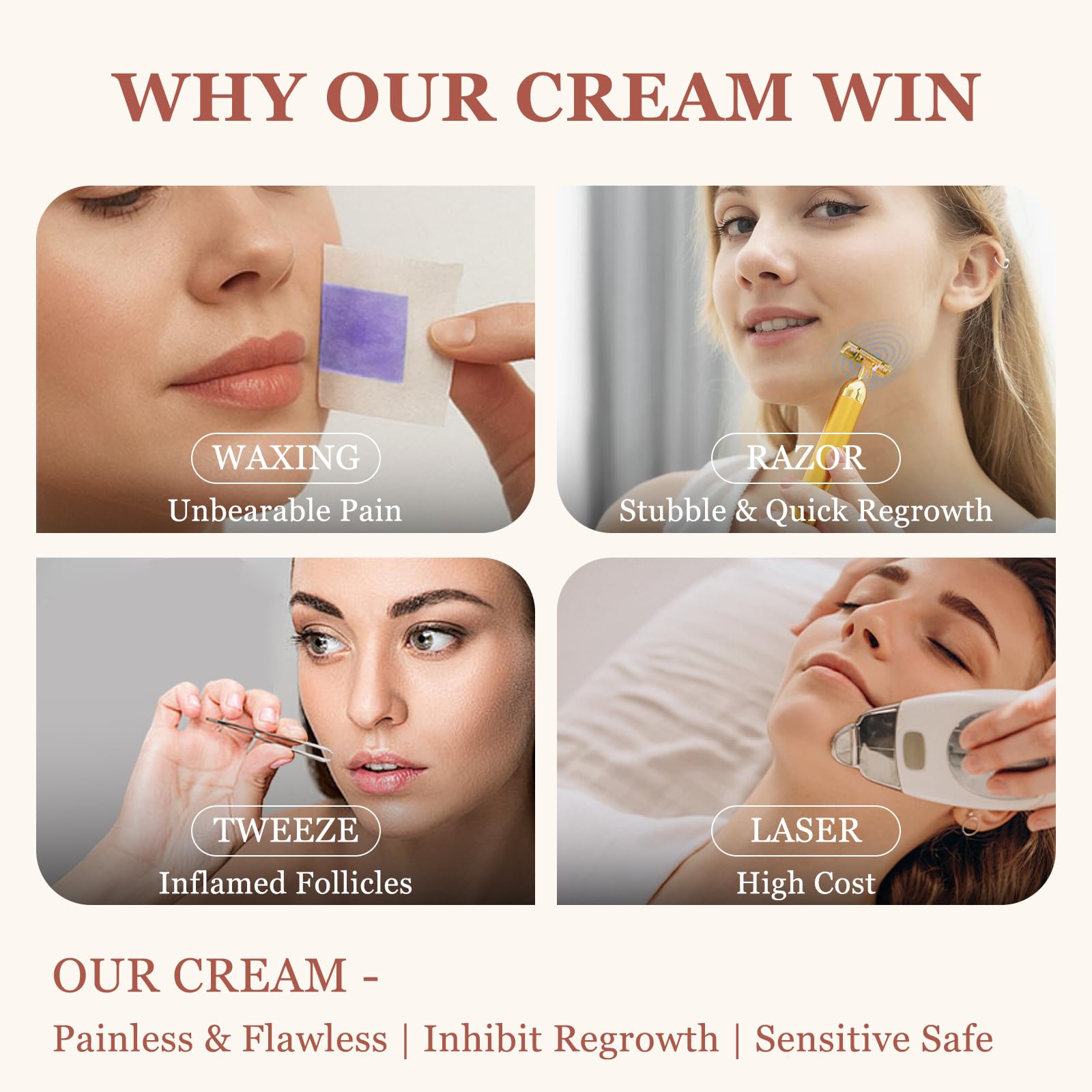 PUILOG cream texture close-up shows gentle hydration for sensitive skin after use.