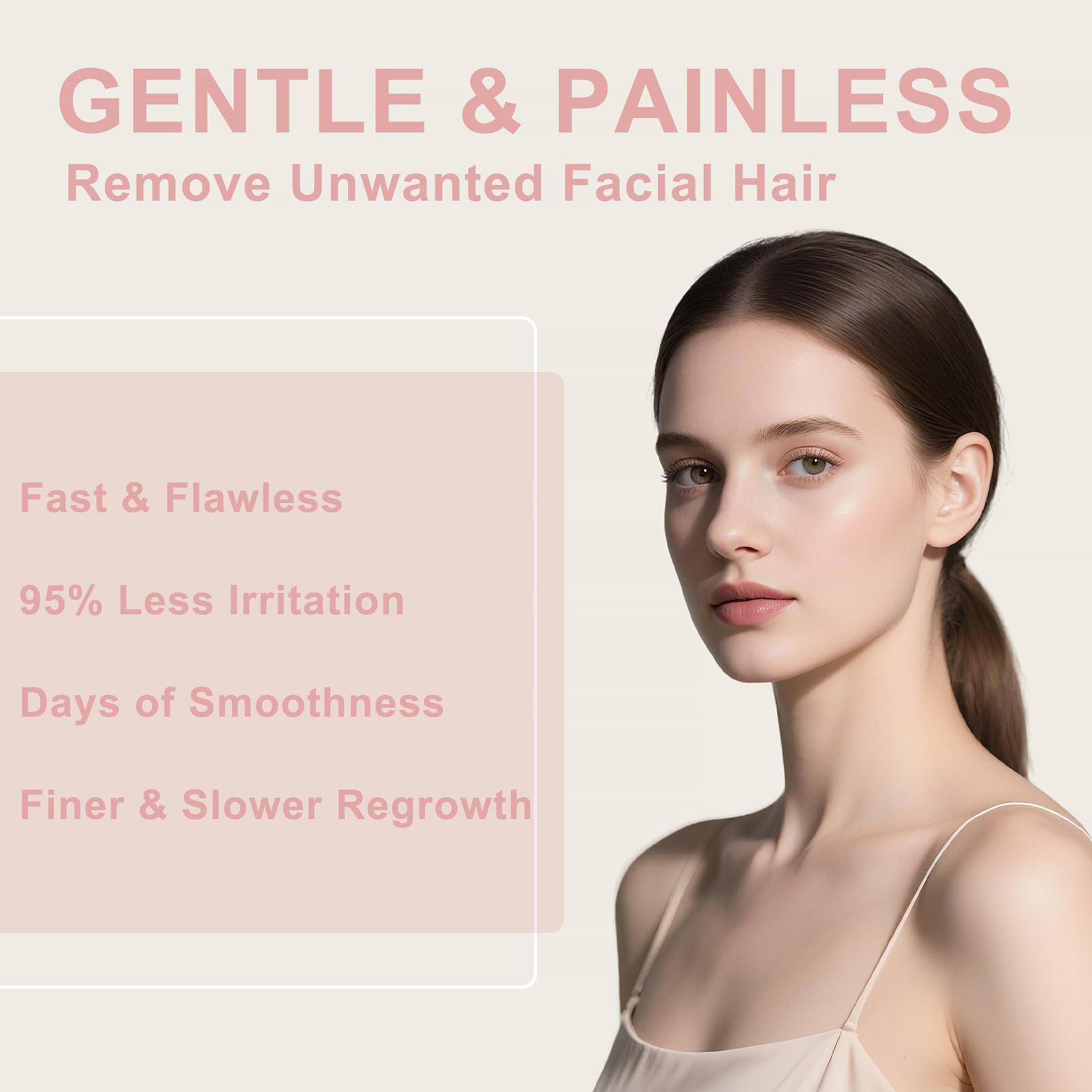 PUILOG upper lip application demonstrates gentle removal on sensitive skin.