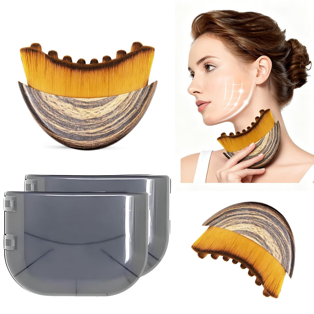 Pukaock 2PCS lymphatic contour face brush boosts circulation to reduce puffiness.
